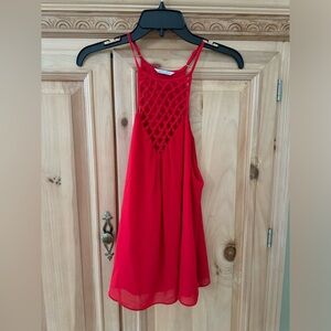 Naked zebra red high neck top